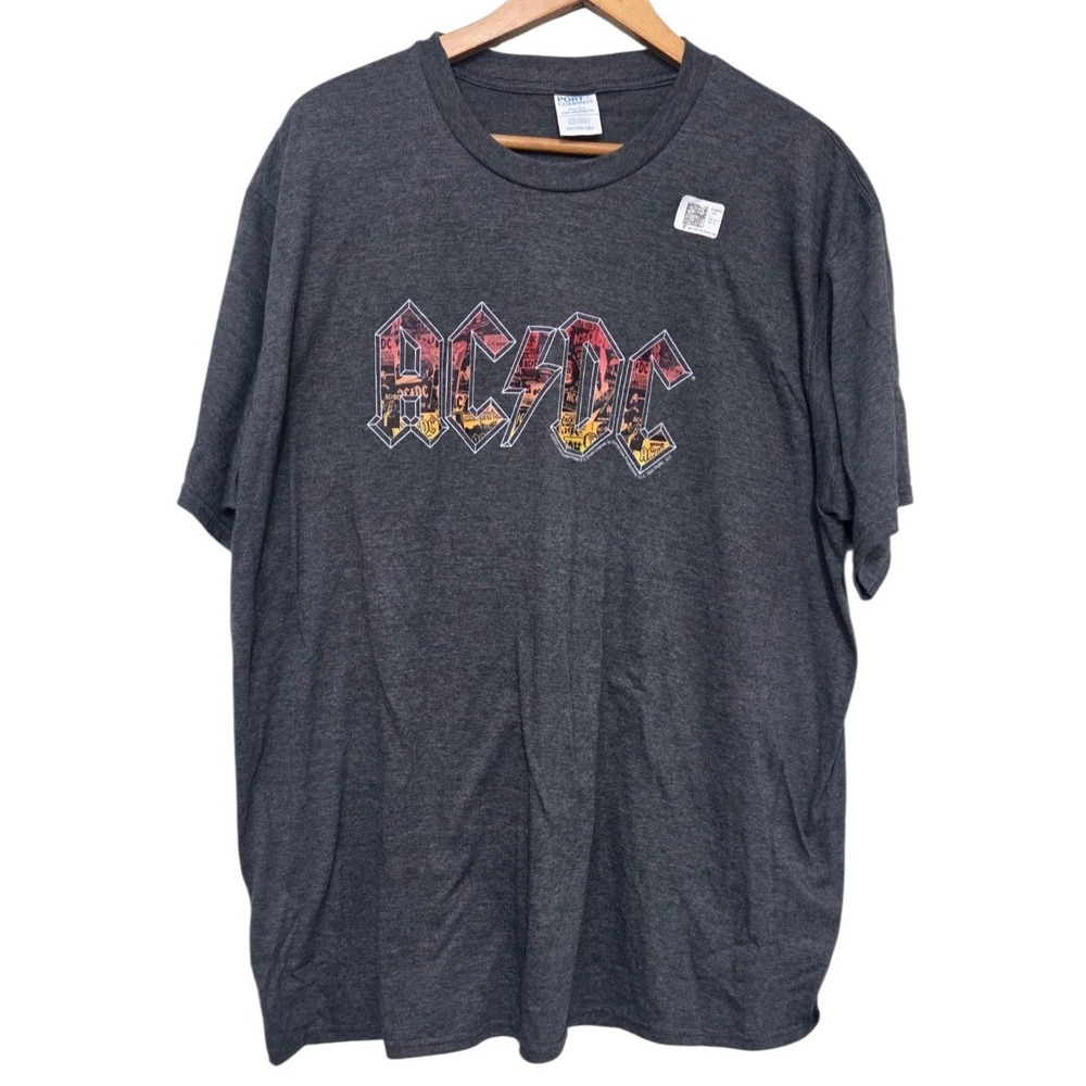 AC/DC Poster Gradient Graphic Short Sleeve T-SHIRT Tee Gray ACDC Unisex Size 2XL